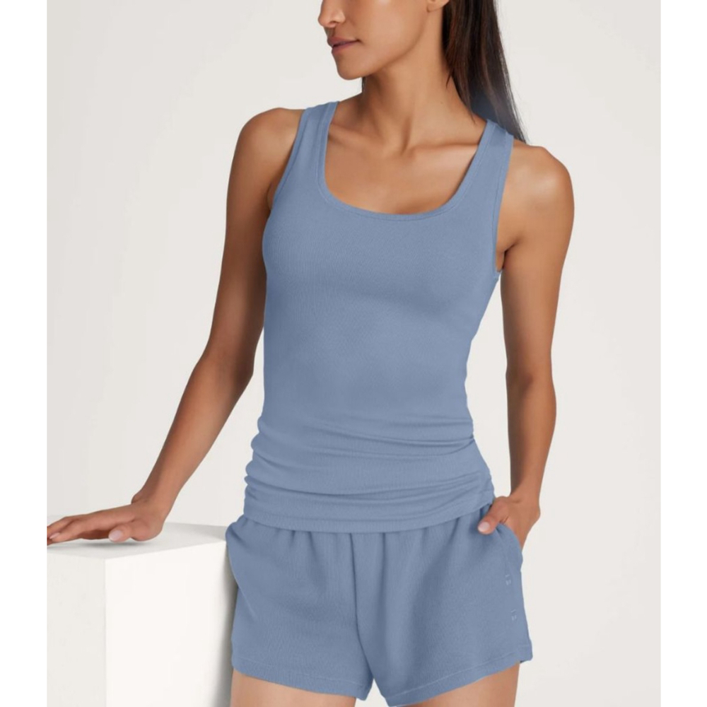 Women's Tommy John Blue Ribbed Tank Top S